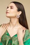 Our Purple Studio_Gold Plated Kundan Meenakari Floral Studs _Online_at_Aza_Fashions