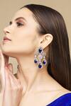 Buy_Our Purple Studio_Silver Plated Faux Diamonds Stone Embellished Danglers _at_Aza_Fashions