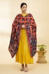 Buy_Khwaab by Sanjana Lakhani_Orange Cotton Embroidered Phulkari Work Dupatta _at_Aza_Fashions