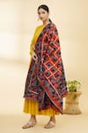 Shop_Khwaab by Sanjana Lakhani_Orange Cotton Embroidered Phulkari Work Dupatta _at_Aza_Fashions