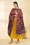 Khwaab by Sanjana Lakhani_Orange Cotton Embroidered Phulkari Work Dupatta _Online_at_Aza_Fashions