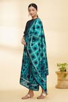 Buy_Samyukta Singhania_Blue Cotton Embroidered Phulkari Work Dupatta _Online_at_Aza_Fashions