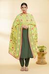Buy_Samyukta Singhania_Yellow Cotton Phulkari Dupatta_at_Aza_Fashions