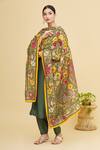 Buy_Samyukta Singhania_Beige Cotton Embroidered Phulkari Dupatta_at_Aza_Fashions