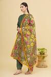 Samyukta Singhania_Beige Cotton Embroidered Phulkari Dupatta_Online_at_Aza_Fashions