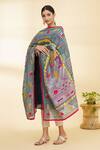 Buy_Samyukta Singhania_Blue Cotton Phulkari Dupatta_at_Aza_Fashions