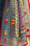 Samyukta Singhania_Blue Cotton Phulkari Dupatta_at_Aza_Fashions
