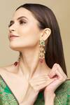 Shop_Just Shradha's_Gold Plated Kundan Studded Danglers _at_Aza_Fashions