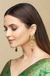 Just Shradha's_Gold Plated Kundan Studded Danglers _Online_at_Aza_Fashions