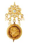 Shop_Just Shradha's_Temple Motif Danglers_Online_at_Aza_Fashions