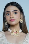 Namasya_Gold Plated Kundan Stone Embellished Necklace Set _Online_at_Aza_Fashions