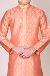 Shop_Arihant Rai Sinha_Peach Embroidered Kurta Set For Boys_Online_at_Aza_Fashions