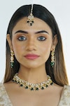 Shop_Namasya_Gold Plated Kundan Stone Embellished Necklace Set_at_Aza_Fashions