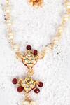 Buy_Just Shradhas_Gold Plated Pearls, Beads Kundan Hathphool Set _Online_at_Aza_Fashions