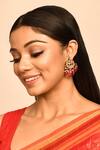 Buy_Just Shradha's_Kundan Peacock Chandbali Earrings_at_Aza_Fashions