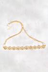 Shop_Just Shradhas_Gold Plated Floral Kundan Choker _at_Aza_Fashions