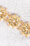 Just Shradhas_Gold Plated Floral Kundan Choker _at_Aza_Fashions