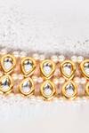 Shop_Just Shradhas_Gold Plated Mesh Kundan Choker _at_Aza_Fashions