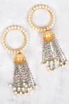 Shop_Just Shradhas_Gold Plated Pearls, Beads Kalira Bangles Set _at_Aza_Fashions