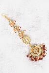 Shop_Just Shradhas_Gold Plated Kundan Pearl Maangtikka _at_Aza_Fashions