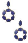 Buy_Arnimaa_Blue Stone Embellished Dangler Earrings_at_Aza_Fashions