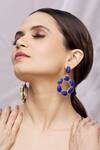 Buy_Arnimaa_Blue Stone Embellished Dangler Earrings_Online_at_Aza_Fashions