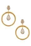 Buy_Arnimaa_Gold Plated Stone And Pearls Embellished Dangler Earrings _at_Aza_Fashions