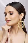 Arnimaa_Gold Plated Tiered Hoop Earrings _Online_at_Aza_Fashions