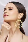 Buy_Arnimaa_Gold Plated Tiered Hoop Earrings _Online_at_Aza_Fashions