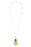 Buy_Arnimaa_Blue Stone Drop Pendant Necklace _at_Aza_Fashions