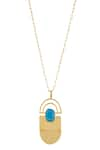 Shop_Arnimaa_Blue Stone Drop Pendant Necklace _Online_at_Aza_Fashions