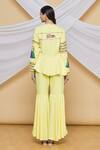 Shop_Neeta Lulla_Yellow Chiffon Asymmetrical Tunic And Sharara Set_at_Aza_Fashions