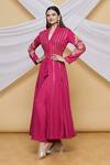 Buy_Neeta Lulla_Pink Raw Silk Sequin Embroidered Anarkali And Pant Set_Online_at_Aza_Fashions