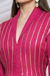 Shop_Neeta Lulla_Pink Raw Silk Sequin Embroidered Anarkali And Pant Set_Online_at_Aza_Fashions