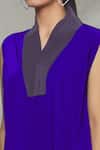 Megha Garg Purple Crepe V Neck Draped Asymmetric Dress at Aza Fashions Megha Garg_Purple Crepe V Neck Draped Asymmetric Dress _at_Aza_Fashions