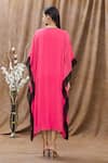 Shop_Arpan Vohra_Pink Georgette Bugle And V Neck Color Block Kaftan_at_Aza_Fashions