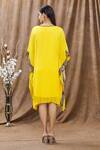 Shop_Arpan Vohra_Yellow Georgette Bead Embellished Neckline Kaftan_at_Aza_Fashions