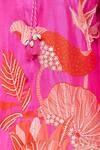 Shop_Archana Shah_Pink Bamberg Silk Bead Work, Sequins, Tropical Print Tie-up Kurta And Pant Set_Online_at_Aza_Fashions