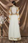 Shop_Neha Khullar_White Cotton Silk Embroidery Floral Sequin Anarkali Set For Kids_at_Aza_Fashions