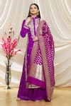 Buy_Neha Khullar_Purple Matka Silk Embroidery Floral Kurta Set For Kids_at_Aza_Fashions