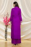 Shop_Neha Khullar_Purple Matka Silk Embroidery Floral Kurta Set For Kids_at_Aza_Fashions