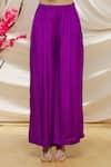 Shop_Neha Khullar_Purple Matka Silk Embroidery Floral Kurta Set For Kids_Online_at_Aza_Fashions