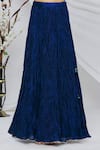 Shop_Surbhi Shah_Blue Pure Spun Silk Printed Bandhani Keyhole Kurta Skirt Set _Online_at_Aza_Fashions