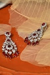 Buy_Our Purple Studio_White American Diamond And Semi Precious Stones Embellished Dangler Earrings _Online_at_Aza_Fashions