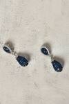 Shop_Our Purple Studio_Blue Swarovski Stone And American Diamonds Drop Earrings _at_Aza_Fashions