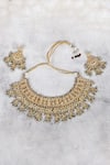 Shop_Auraa Trends_Gold Plated Kundan Studded Necklace Set _at_Aza_Fashions