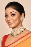 Buy_Auraa Trends_Gold Plated Kundan Beaded Layered Choker Set _at_Aza_Fashions