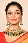 Buy_Auraa Trends_Gold Plated Stones Kundan Choker Set With Drop Earrings _Online_at_Aza_Fashions