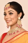 Shop_Auraa Trends_Gold Plated Diamonds, Stones Floral Kundan Necklace Set _at_Aza_Fashions