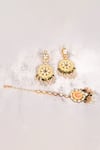 Auraa Trends_Gold Plated Diamonds, Stones Floral Kundan Necklace Set _Online_at_Aza_Fashions